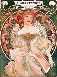 Poster Stampenois Editor Alphonse Mucha Donna Pubblicità Poster Stampa Arte - Foto 1 di 1