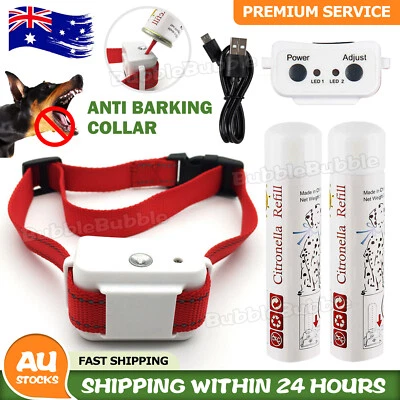 Anti Bark Dog Citronella Spray Collar Rechargeable Training No Barking Humane AU - image 1 of 4