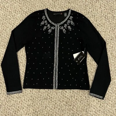 Suéter Allison Brittney Mujer Deslumbrante Estrás Manga Larga Nuevo Foto 1 de 4