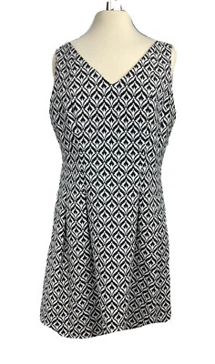 Vestido patinador New York & Company línea A entallado y acampanado blanco y negro para mujer’s 14 Foto 1 de 4