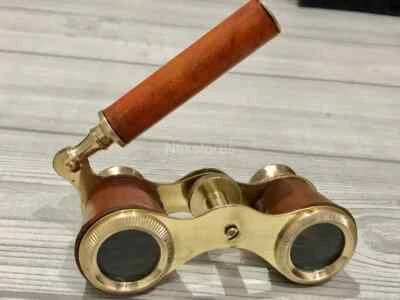Brass Opera Glasses Red Leather Handle and brass Fittings Binocular Gift - Image 1 of 4