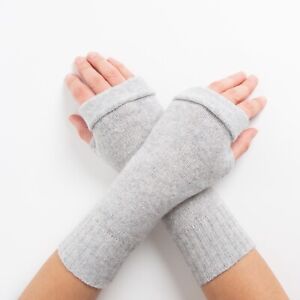 Grey - NON Cashmere Fingerless Gloves from Turtle Doves