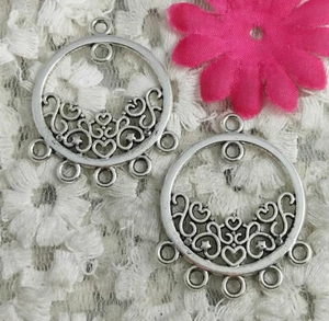 Envío Gratis 26 Piezas Conectores Pendientes Plata Antigua 36x30mm H-4014 - Imagen 1 de 4