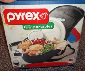 Vintage NEU Pyrex tragbare 4,5 Quart Party Schüssel isolierte Speiseträger FEHLTEILE - Bild 1 von 7