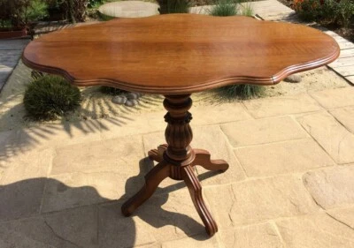 Guéridon oval "violon"  Louis Philippe - XIXe - Bon état - Plateau rabattable - Photo 1/4