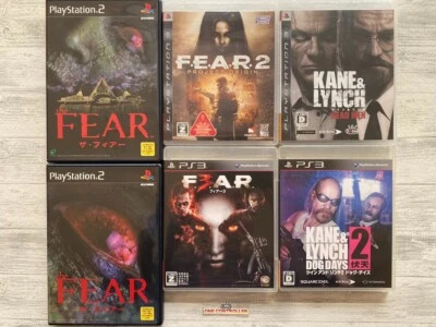 SONY PS2 & 3 The Fear & F.E.A.R. 2 3 & Kane & Lynch Dead Men & 2 Dog Days set - Image 1 of 4