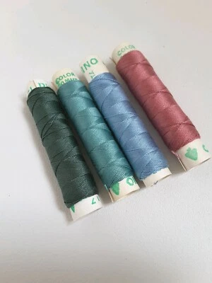  4 x VINTAGE EL PINO 100% SILK SEWING THREAD ASSORTED PALETTE 30m. each - Image 1 of 2
