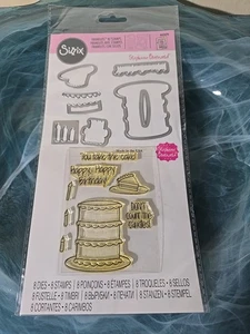 Ultra Rare! Sizzix Framelits W/stamps Take The Cake 662479 - Picture 1 of 13