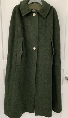 Wolfstaedter Loden Coat/Cape Size XL (44) Vtg German W/removable Hood - Image 1 of 4