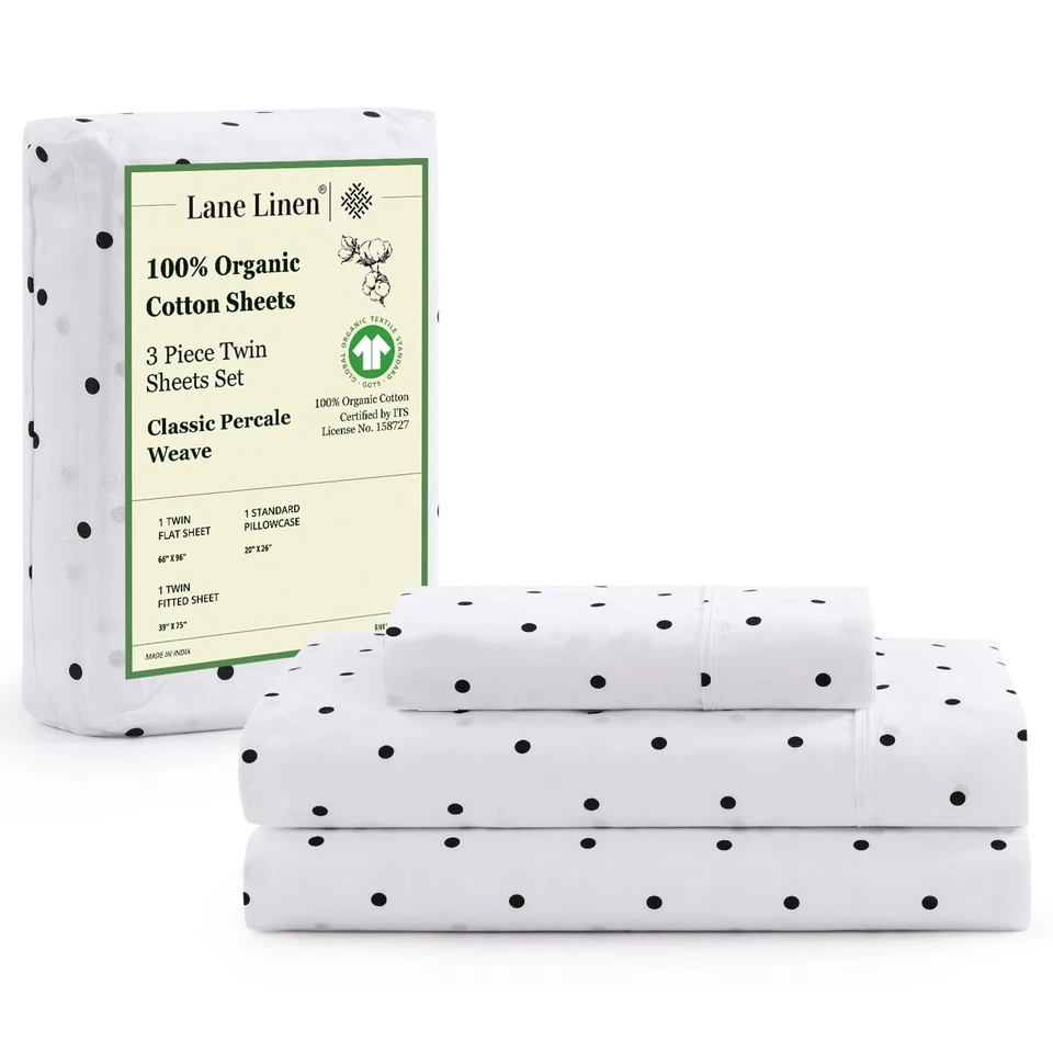 Conjunto de lençóis duplos LANE LINEN ecológico 100% algodão orgânico, macio e confortável - Imagem 1 de 1