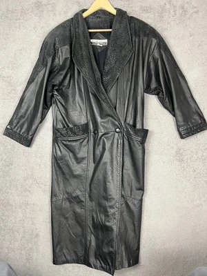 Винтажный Roberta Di Castelli кожи Duster пальто женщин M длинный Mob жена Matrix 90-х - Изображение 1 из 4