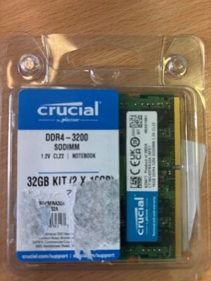 Crucial 32GB (2 x 16GB) PC4-25600 (DDR4-3200) Memory (CT2K16G4SFRA32A) - Image 1 of 3