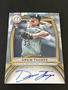 2025 Topps Tribute - Drew Thorpe Gold Auto /75 - #TA-DT - (RC, AU) White Sox - Picture 1 of 3