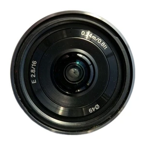 Sony E 16mm F2.8 AF Prime Lens Front & Rear Lens Cap E Mount SEL16F28 - Picture 1 of 3