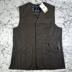 Chaleco BARBOUR Para Hombres Oliva Alwinton Algodón Encerado TALLA XL NUEVO CON ETIQUETAS Auténtico Chaleco - Imagen 1 de 16
