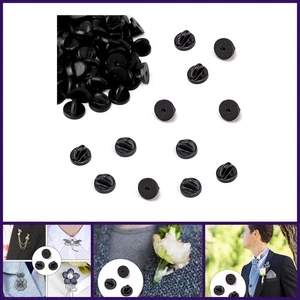 30 PCS Rubber Pin Backs for Badges, Pin Badge Backs Butterfly Clutch Locking Pin - Picture 1 of 8
