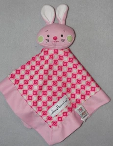 Baby Ganz Wheatberries Pink Bunny Kaninchen Sicherheitsdecke Argyle Lovey - Bild 1 von 3