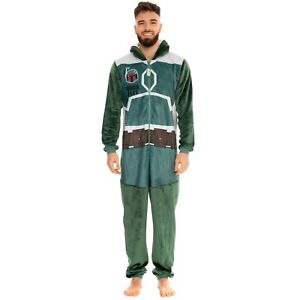 Mens Star Wars Sleepsuit All In One Pyjama Adults Nightwear Sleepwear Hooded Zip