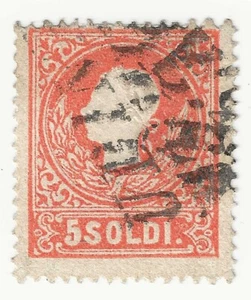 1859 Alte Staaten - 5 s. rot Lombardei Venetien Bildnisse Franz Joseph gebraucht - Bild 1 von 1