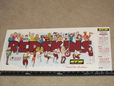 REDSKINS FUTBOL IMPRESIÓN JACK RAYMOND 92 NTW WTEM ESTACIÓN DE RADIO PROMOCIÓN CON CUPONES Foto 1 de 4