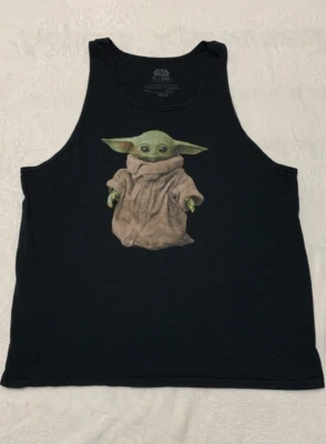 Camiseta sin mangas Star Wars Baby Yoda para hombre talla XL negra algodón estampado sin mangas Foto 1 de 4