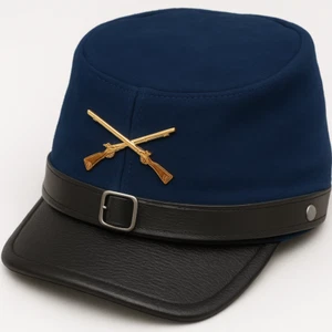 Nordstaaten Cap blau USA Ledermütze Western Kappe Amerika Mütze Leder Südstaaten - Bild 1 von 1