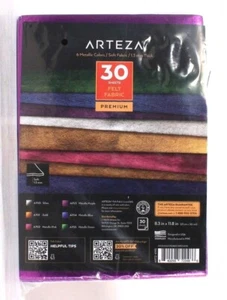1 Package Arteza 6 Metallic Colors 30 Premium Felt Fabric Sheets 8.3" X 11.8" - Picture 1 of 1