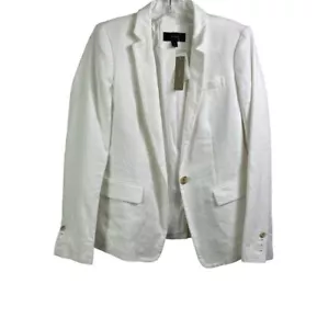 J. Crew Regent White Blazer Size 4 100% Linen NWT NEW - Picture 1 of 4
