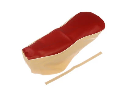 Sitzbezug weinrot-beige mit Haltriemen (Doppelsitzbank) - für AWO-Sport - Bild 1 von 3