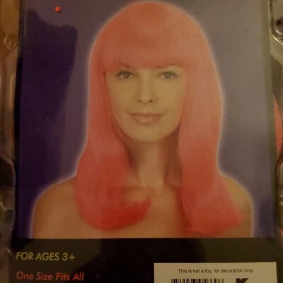 Длинный розовый парик Totally Ghoul для взрослых - Изображение 1 из 2