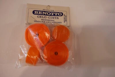 Benotto Handlebar tape Orange vintage production NOS w/plastic plugs nice - Image 1 of 2