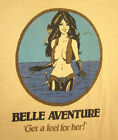 BELLE AVENTURE vtg tall ships T shirt XL sexy French comic-book yacht tee 1980s