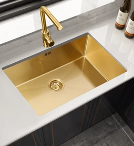 Handmade Sink Gold Stainless Steel Undermount Sink Size720x450x210mm - Picture 1 of 4