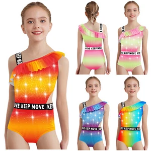 Kid Girl Bathing Suit Casual Swimwear Sparkly Swimsuit Stretchy Beachwear Soft - Picture 1 of 63