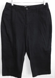 St John's Bay BLACK cropped CROP Secretly slender COTTON BLEND Pants Sz 16 - Picture 1 of 7