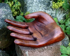 HAND SKULPTUR Holz Dekohand Hände Handfigur Handskuptur Holzhand Ringständer Fig - Bild 1 von 6