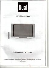 Dual 26" LCD Television, Model DLCD26-1 Operating Instructions Booklet.