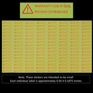 Warranty Void If Seal Broken or Removed Tamper Proof Security Stickers (AvR005) - Picture 1 of 17