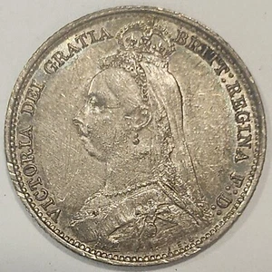 ** Great Britain ** 1891 Victoria ** Six Pence ** Jubilee Head - Picture 1 of 2