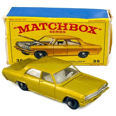 Vtg Matchbox Lesney #36 Opel Diplomat w/ Box Man Cave Diecast Toy Car MINTY! - Image 1 of 4