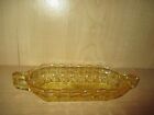 Vintage Tiara Glass Constellation Yellow Pickle/Relish Dish 10 1/4" Long #10184