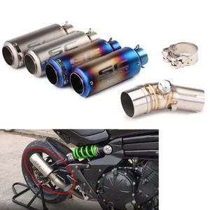 Exhaust Muffler Tips Mid Link Pipe System Motorcycle For Kawasaki ER6F ER6N Z650 - Picture 1 of 7