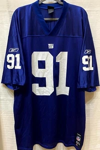 VTG Reebok NFL Team Apparel New York Giants Justin Tuck #91 Jersey Blue |Men 2XL - Picture 1 of 5