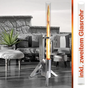 Feuerrohr Feuersäule Feuer Rohr Fackel Edelstahl Pellet Feuerspiel Pelletfackel - Bild 1 von 1