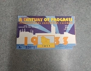 Century Of Progress 1933 International Exposition Chicago Ticket Art Deco - Picture 1 of 2