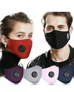 Cotton Reusable Mouth Shield Mask Activated Respirator Anti-fog PM2.5 Filter USA - Bild 1 von 13