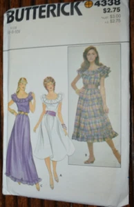 BUTTERICK 4338 PATTERN MISSES'S DRESS SZ 6 8 10 UNCUT - Picture 1 of 1
