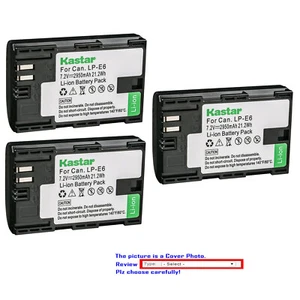 Kastar Battery Replacement for Canon LP-E6 LP-E6N LC-E6 & Canon EOS 7D Mark II - Picture 1 of 7