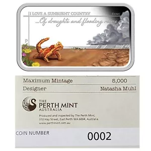 EXTREMELY LOW Coin #2 of 5K. Sunburnt Country 2015 1oz Silver Proof Thorny Devil - Foto 1 di 7