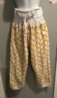 Sonya Collection Venice Blue Crochet Crop Pants Yellow White With Lining Short